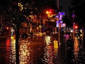 Затопленные улицы в Манхэттене